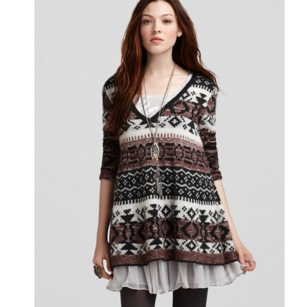 Free People Cabin Fever Fair Isle Sweater Tunic